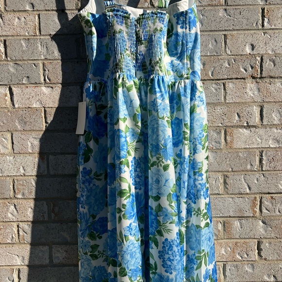 Show Me Your MUMU Nina Maxi Dress in Cottage Floral Blue NWT - Picture 8 of 13